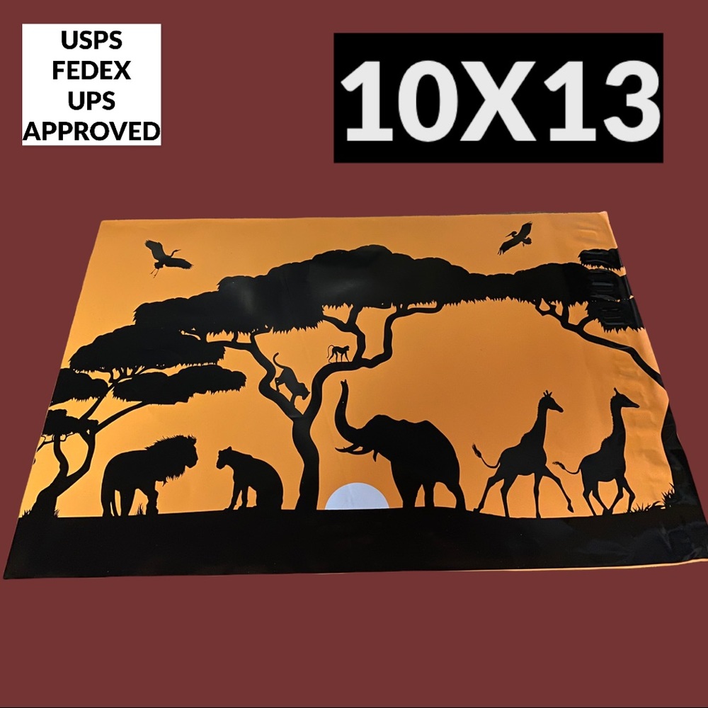 50 10X13 Poly Mailers Safari, Elephant, Giraffe  PRICE FIRM Fall - Picture 8 of 9